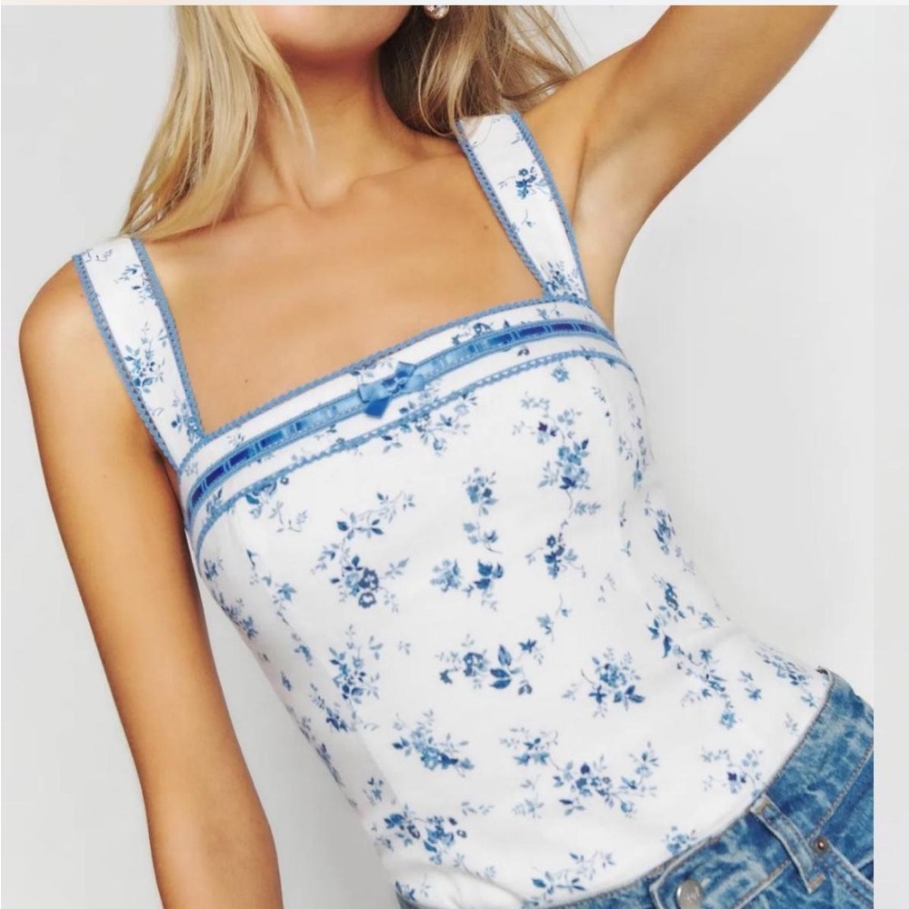 reformation eloise 100% linen top